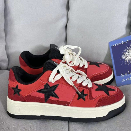 Damen modische Sneakers mit auffälligem Sternen-Design und bequemer Dämpfung EB