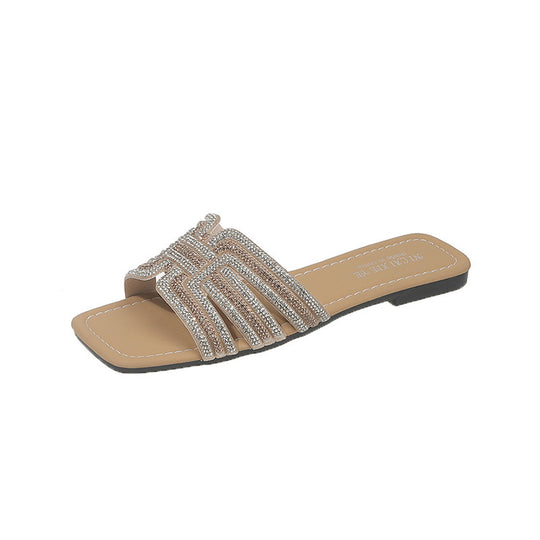 Damen Glamouröse Slippers mit funkelnden Strassdetails EB