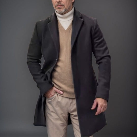 Herren Eleganter Langmantel mit zeitloser Silhouette EB