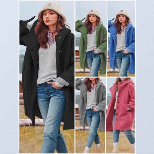 Damen Oversized Wollmantel EB