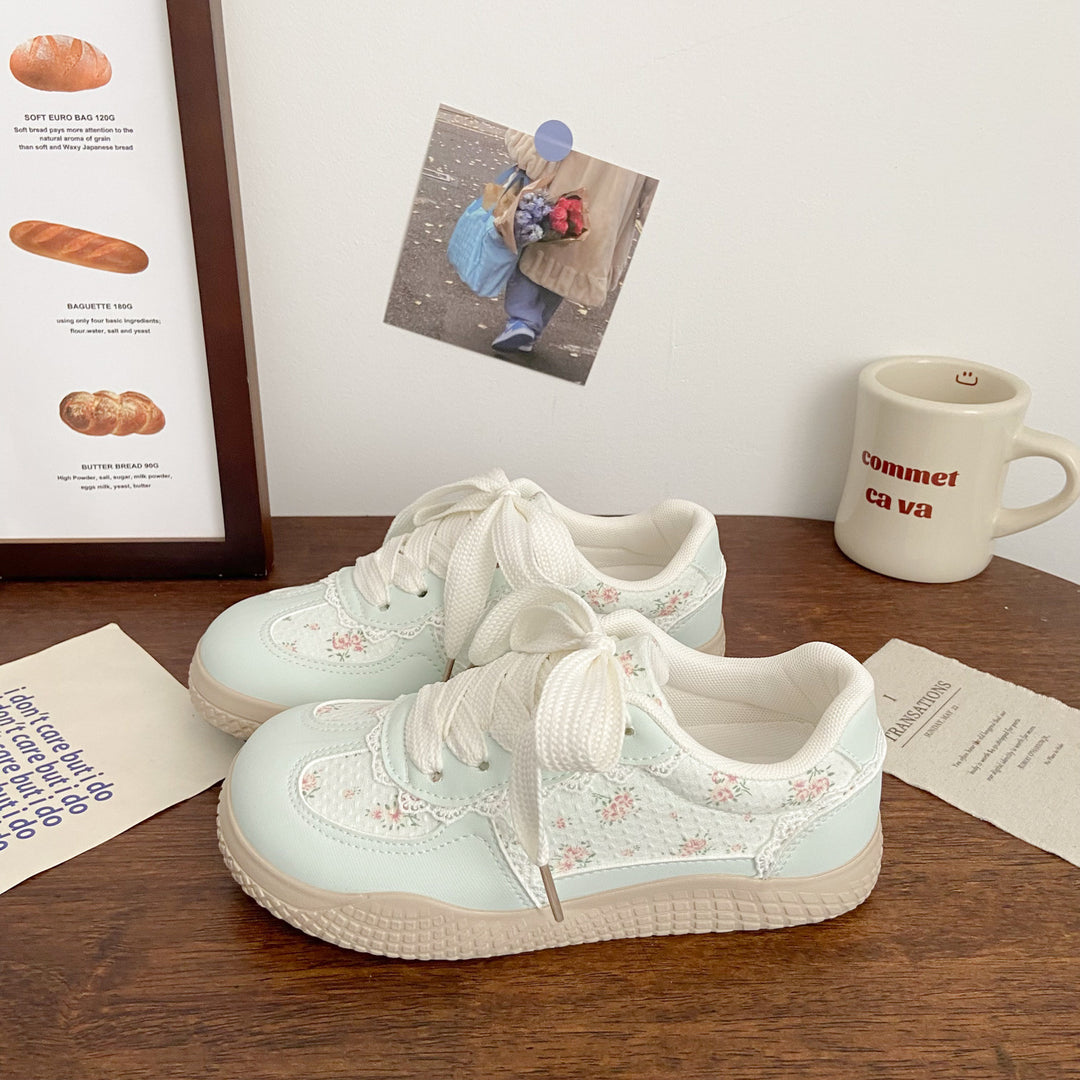 Damen Sneaker mit floralen Applikationen EB