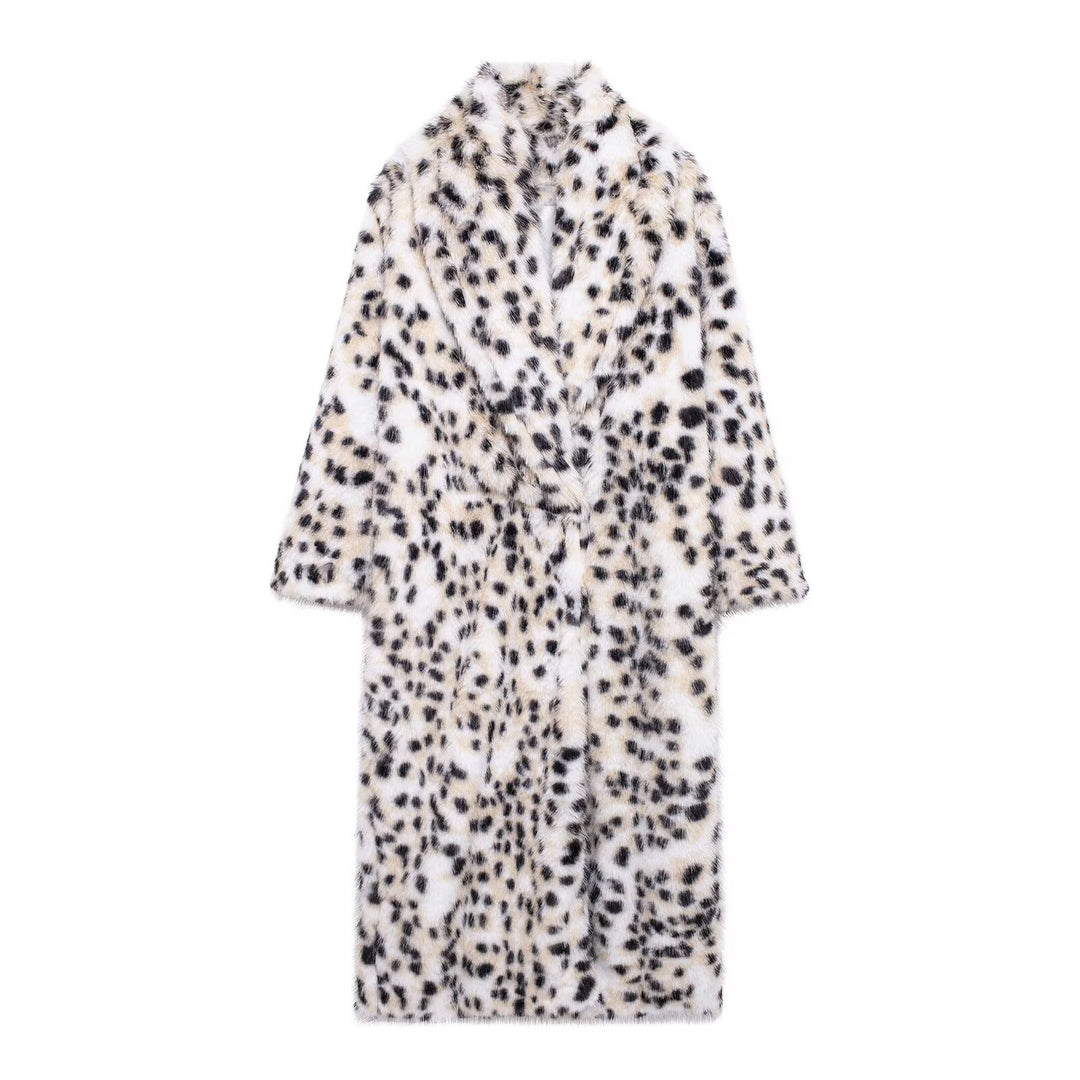 Damen Modische und warme Fleecejacke mit Leopardenmuster EB