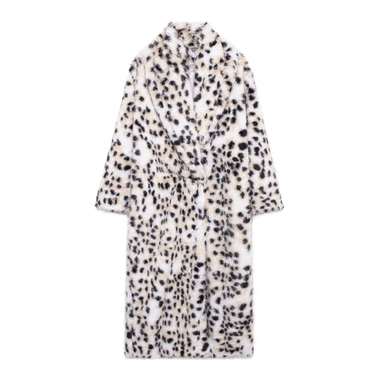 Damen Modische und warme Fleecejacke mit Leopardenmuster EB