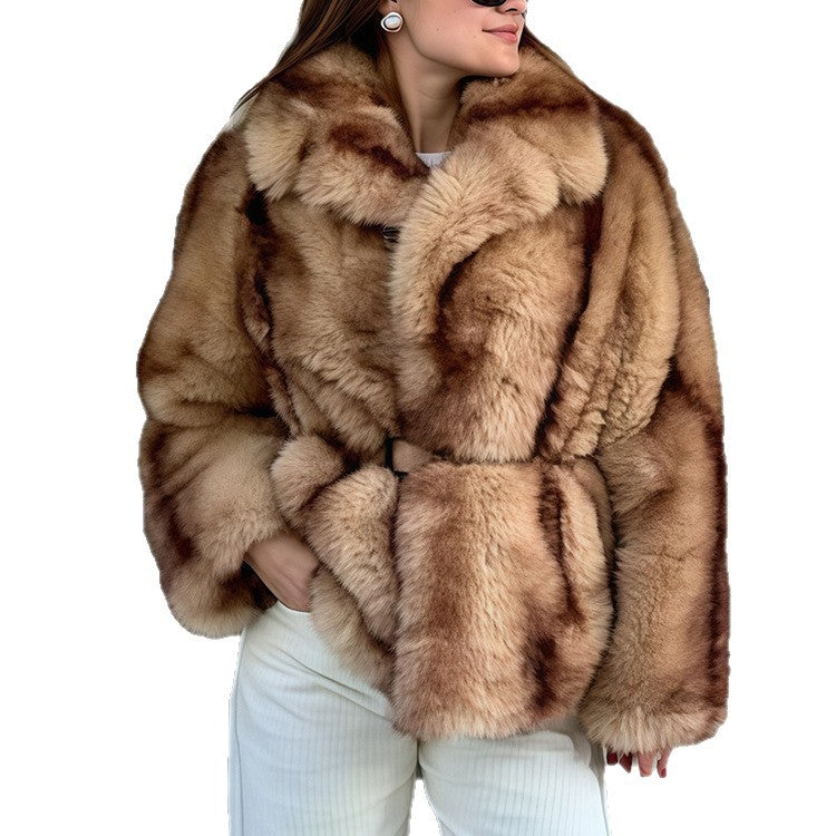 Damen Luxuriöse Kunstpelzjacke mit eleganter Silhouette EB