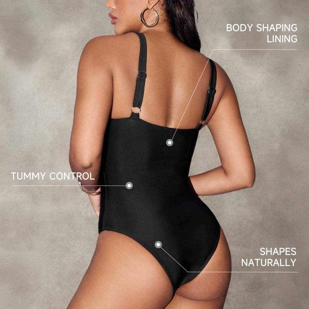 Damen Einteiliger Badeanzug mit modischem Mesh-Detail EB