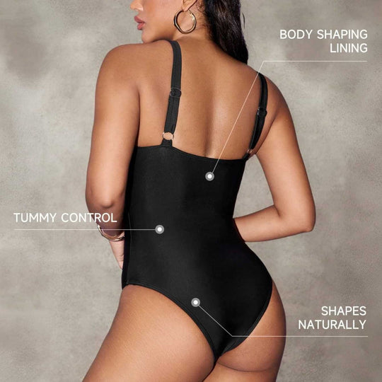 Damen Einteiliger Badeanzug mit modischem Mesh-Detail EB
