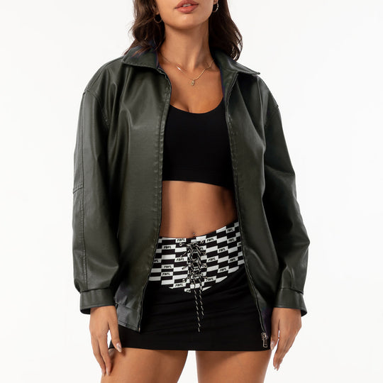 Damen lässige Satinjacke mit modernem Schnitt und praktischen Taschen EB
