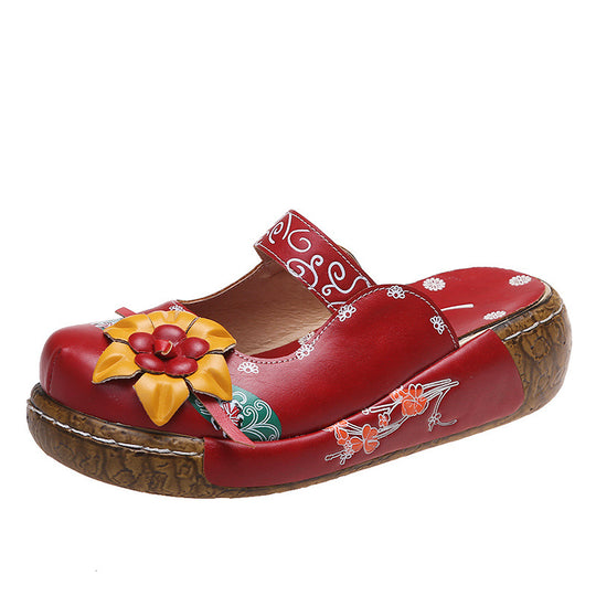 Damen Komfortable und florale Clogs EB
