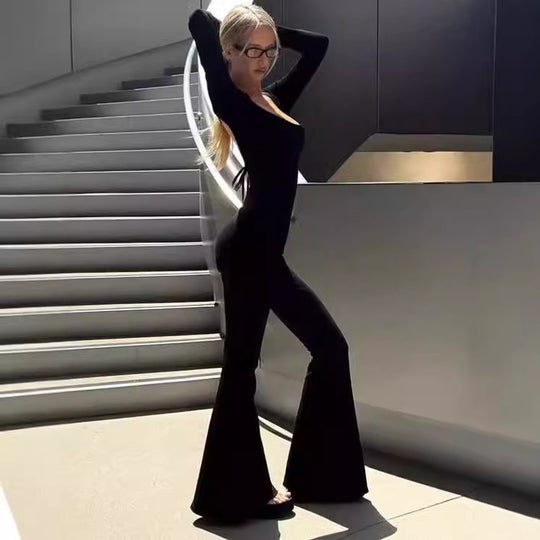 Damen Langärmeliger Jumpsuit EB