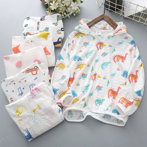 Unisex nan leichte atmungsaktive Kinder Dinosaurier Druck Kapuzenjacke mit Reißverschluss vorne EB