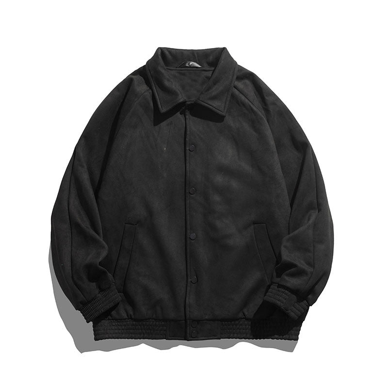 Men's  oversized suede-effect snap bomber jacket EB