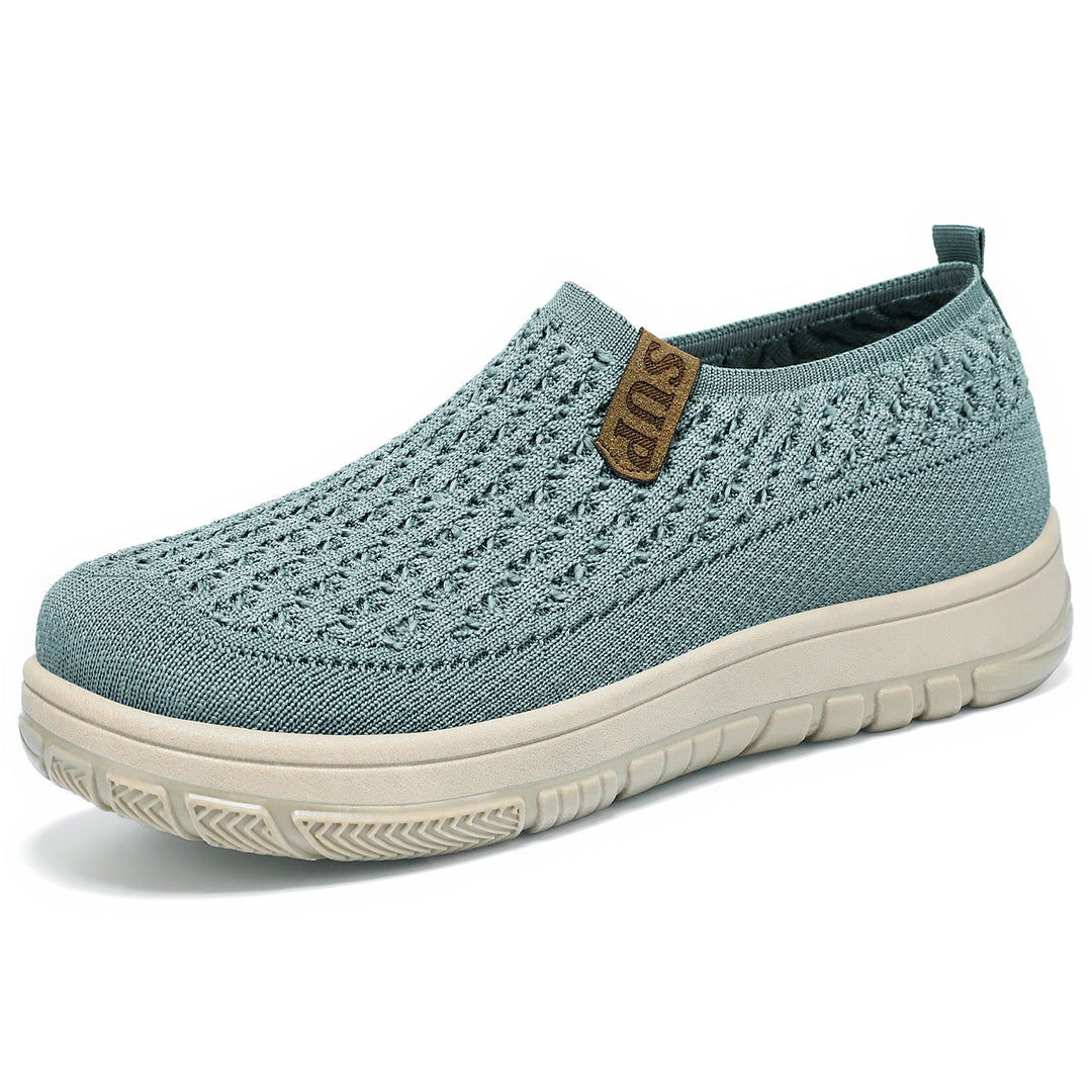 Damen Bequeme Slip-On Freizeitschuhe mit rutschfester Sohle und atmungsaktivem Obermaterial EB