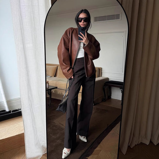 Damen Oversized jacke mit lässigem Schnitt und voluminösen Ärmeln EB