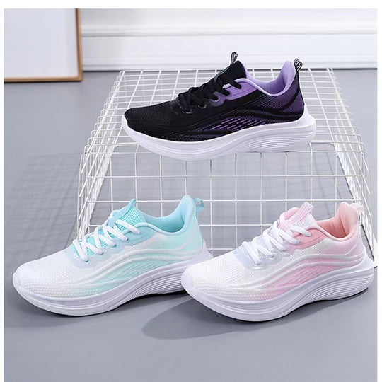 Damen Sportliche Leichtgewicht Sneakers mit atmungsaktivem Obermaterial und flexibler Laufsohle EB
