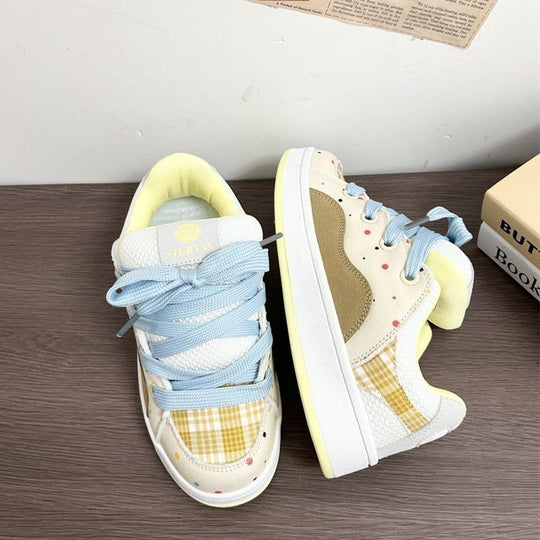 Damen Sportliche Sneakers mit innovativem Plaid-Design EB