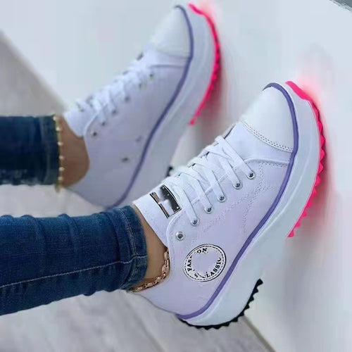 Damen Sportliche Canvas Sneakers im urbanen Design mit Gummisohle EB