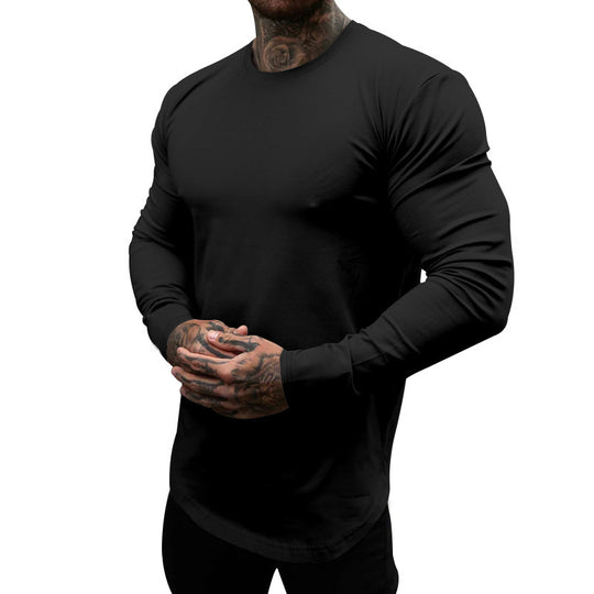 Herren Langarmshirt aus weichem Baumwollmix mit modernem Schnitt und Rundhalsausschnitt EB
