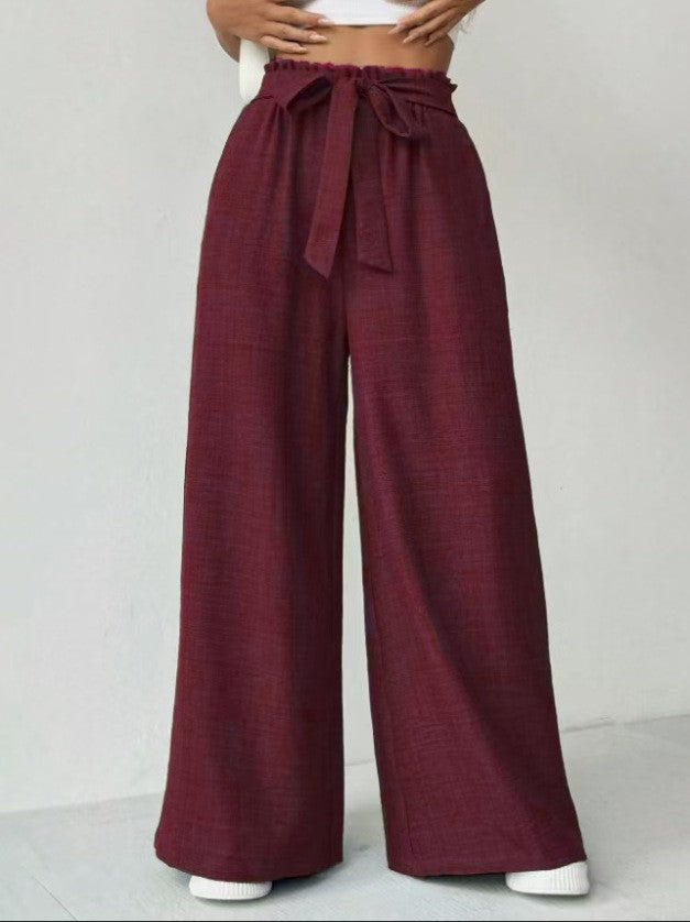 Damen Weit geschnittene Hosen mit verstellbarem Bund EB