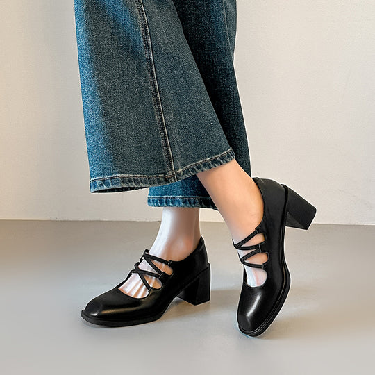 Damen Elegante Mary Jane Pumps mit modischen Riemchen EB