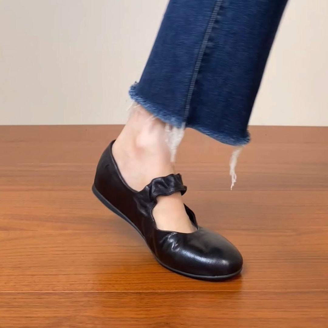 Damen Ballerinas mit elastischem Riemendesign und ergonomischer Fußbettgestaltung EB