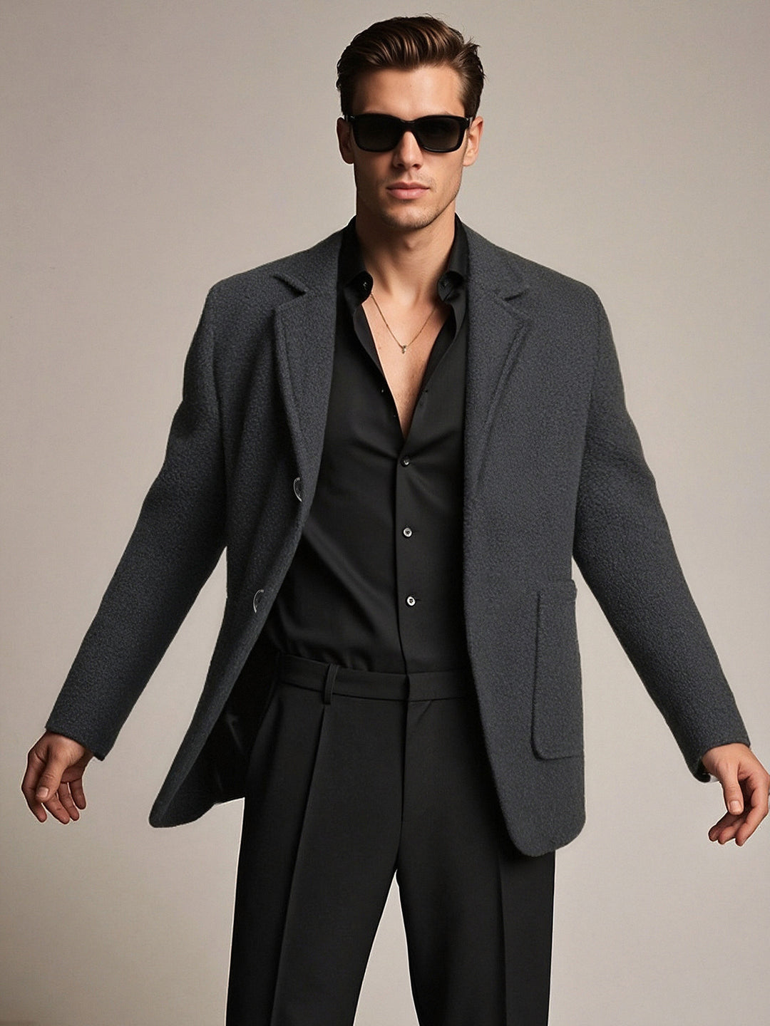 Herren eleganter und strukturierter Freizeitblazer EB