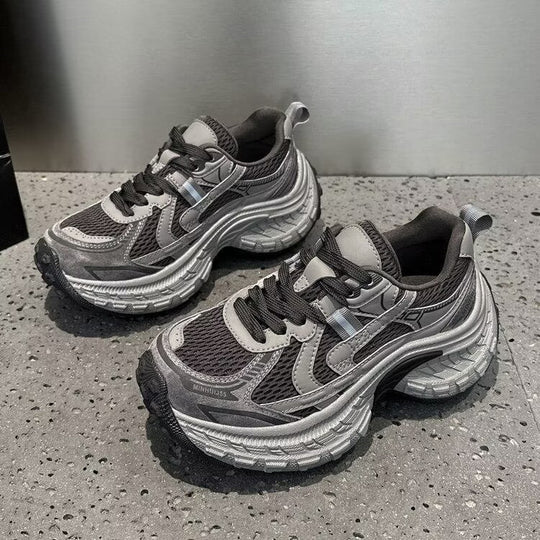 Damen Sportliche Chunky Sneakers mit rutschfester Sohle und atmungsaktiver Mesh-Konstruktion EB