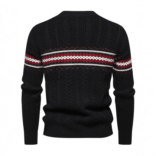Herren Strickpullover mit innovativem Zopfmuster und stilvollen Akzenten EB