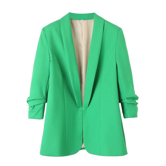Damen elegante Blazerjacke mit modischem Schnitt und praktischen Taschen EB