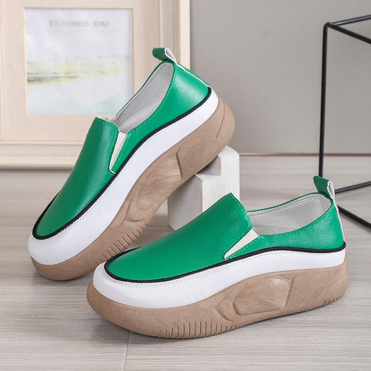 Damen trendige Slip-On Sneakers mit modischem Plateau EB