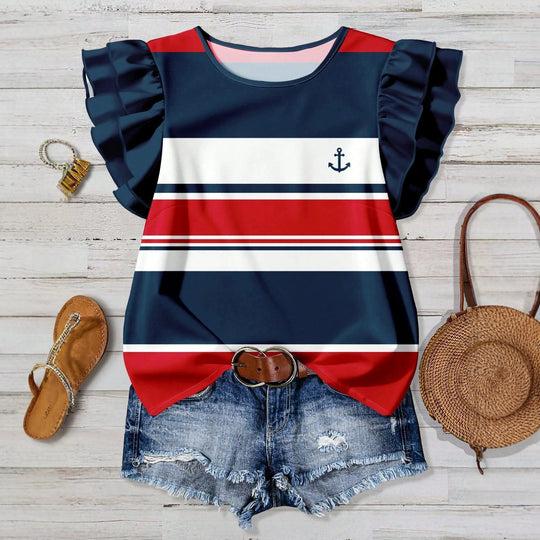 Damen Strandtop mit Rüschendetails EB