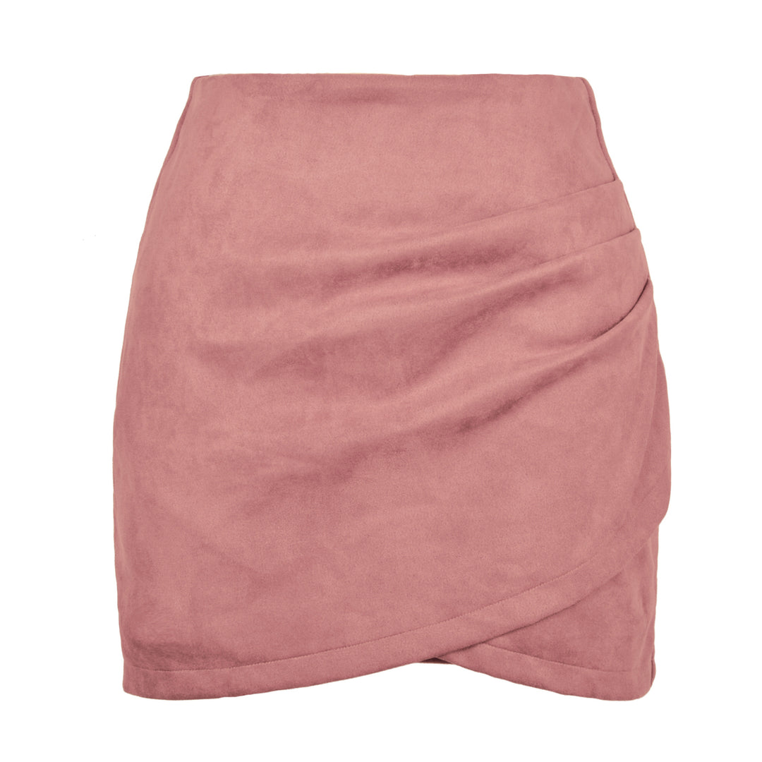 Damen High-Waist Wickelrock aus samtigem Mikrofaser EB
