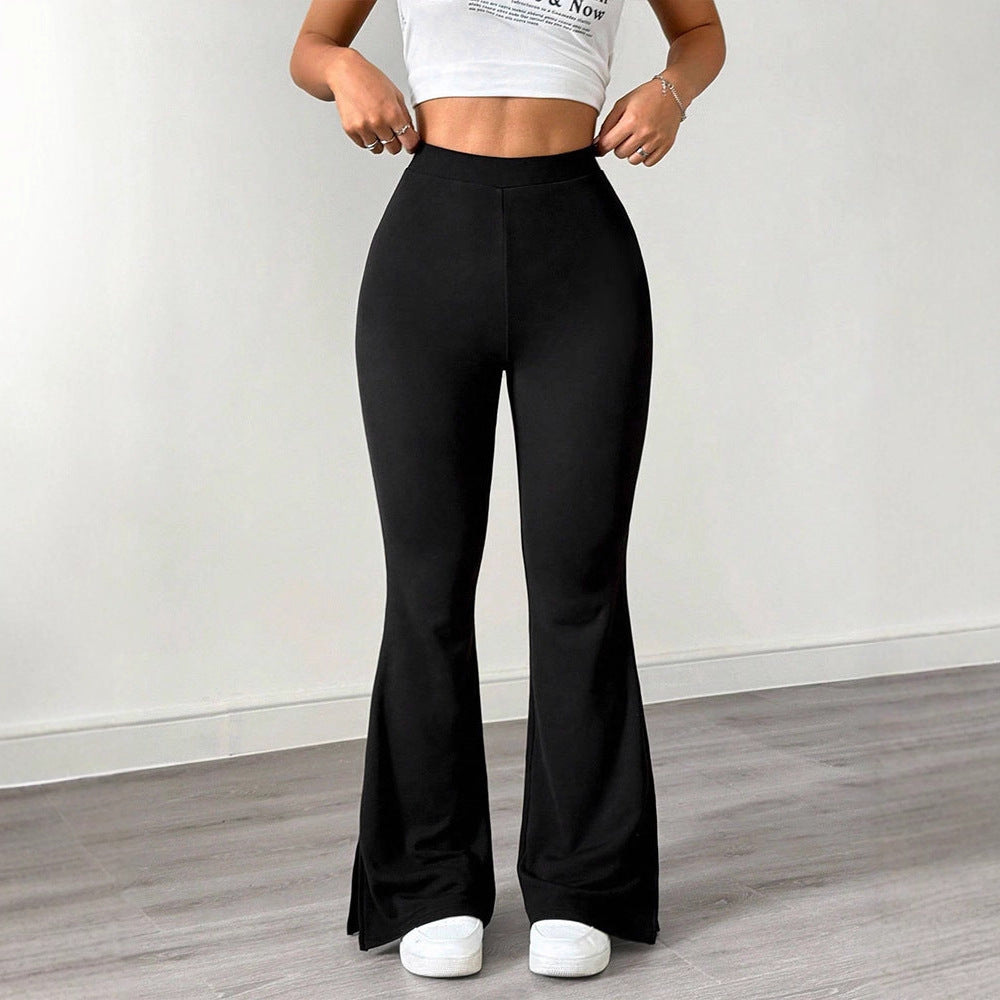 Damen elegante Flared-Hose aus flexibler Mikrofaser EB