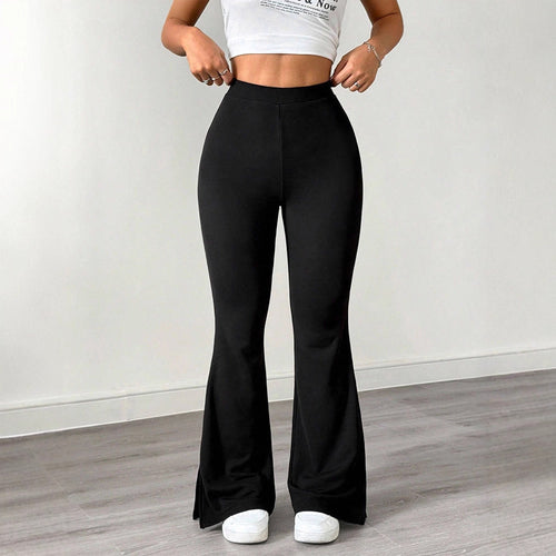 Damen elegante Flared-Hose aus flexibler Mikrofaser EB