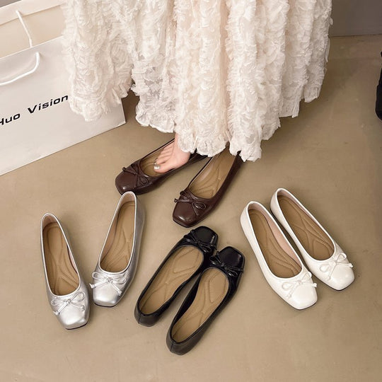 Damen Ballerinas mit zartem Schleifenakzent und gepolsterter Innensohle EB