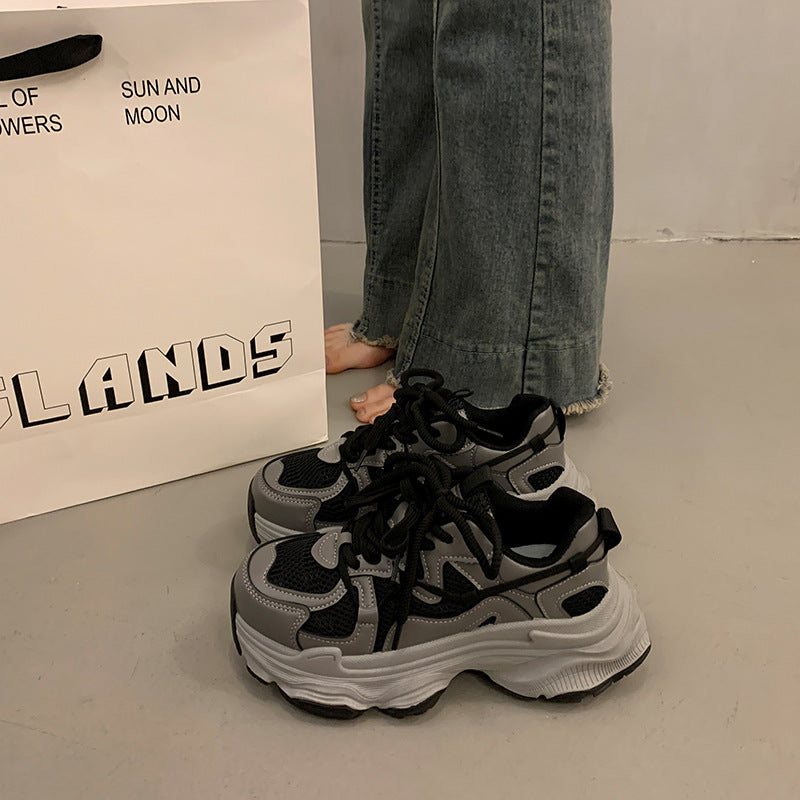 Damen Chunky Sneakers mit atmungsaktivem Mesh-Obermaterial und gepolsterter Sohle EB