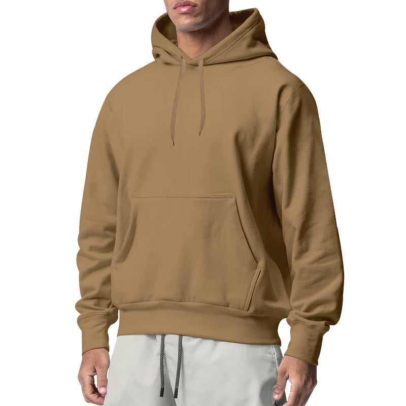 Herren nan Kapuzenpullover mit Kängurutasche, Relaxed-Fit und gerippten Bündchen EB