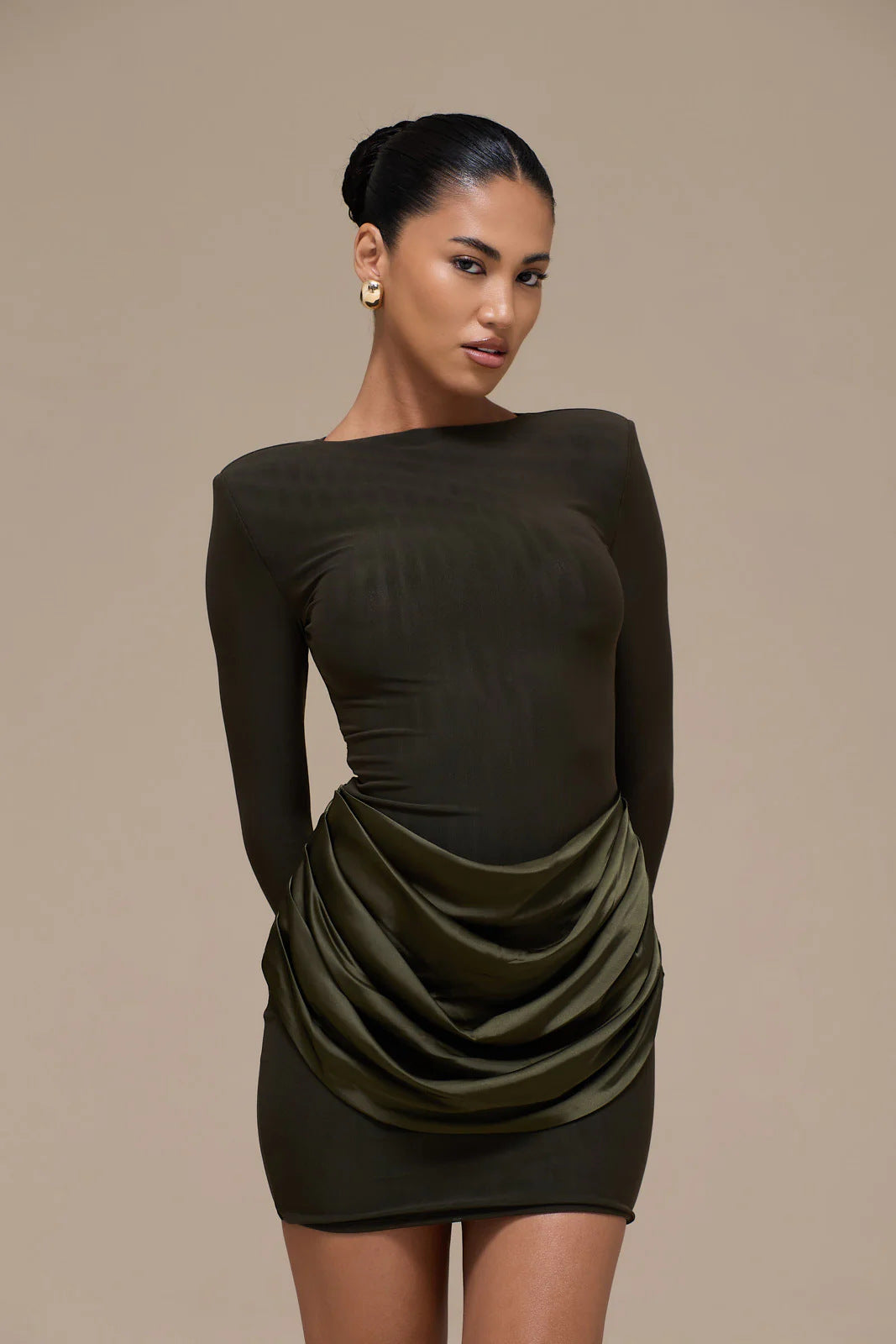 Damen Elegantes Minikleid mit Wickeldetails EB