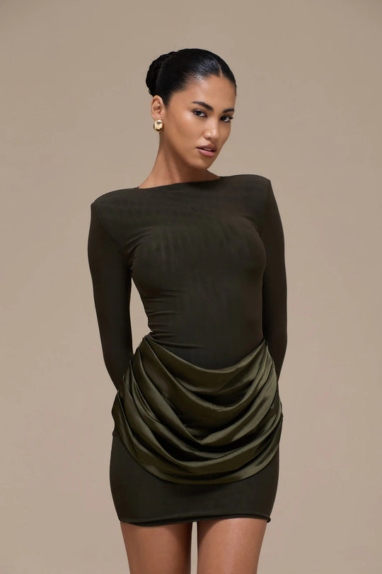 Damen Elegantes Minikleid mit Wickeldetails EB