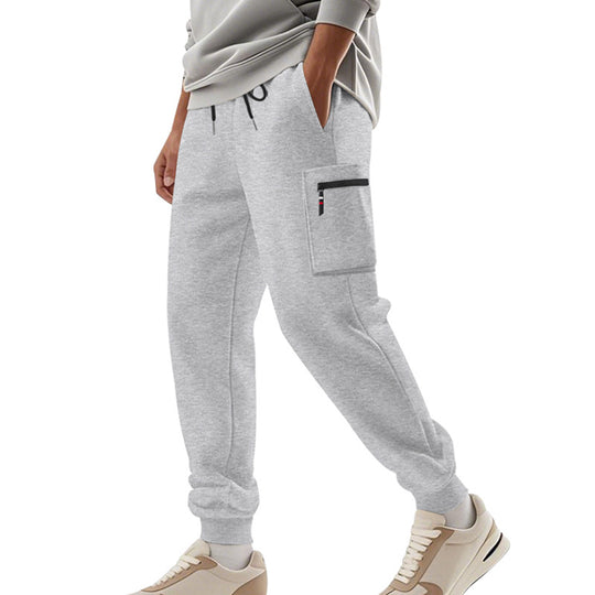 Herren Cargo-Jogginghose mit Reißverschluss-Cargotasche, elastischem Bund und geripptem Saum EB