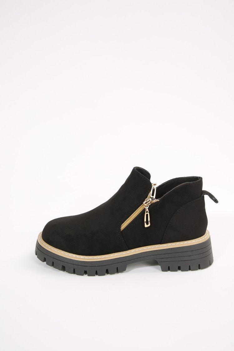 Damen lässige Stiefeletten mit seitlichem Reißverschluss und rutschfester Sohle EB