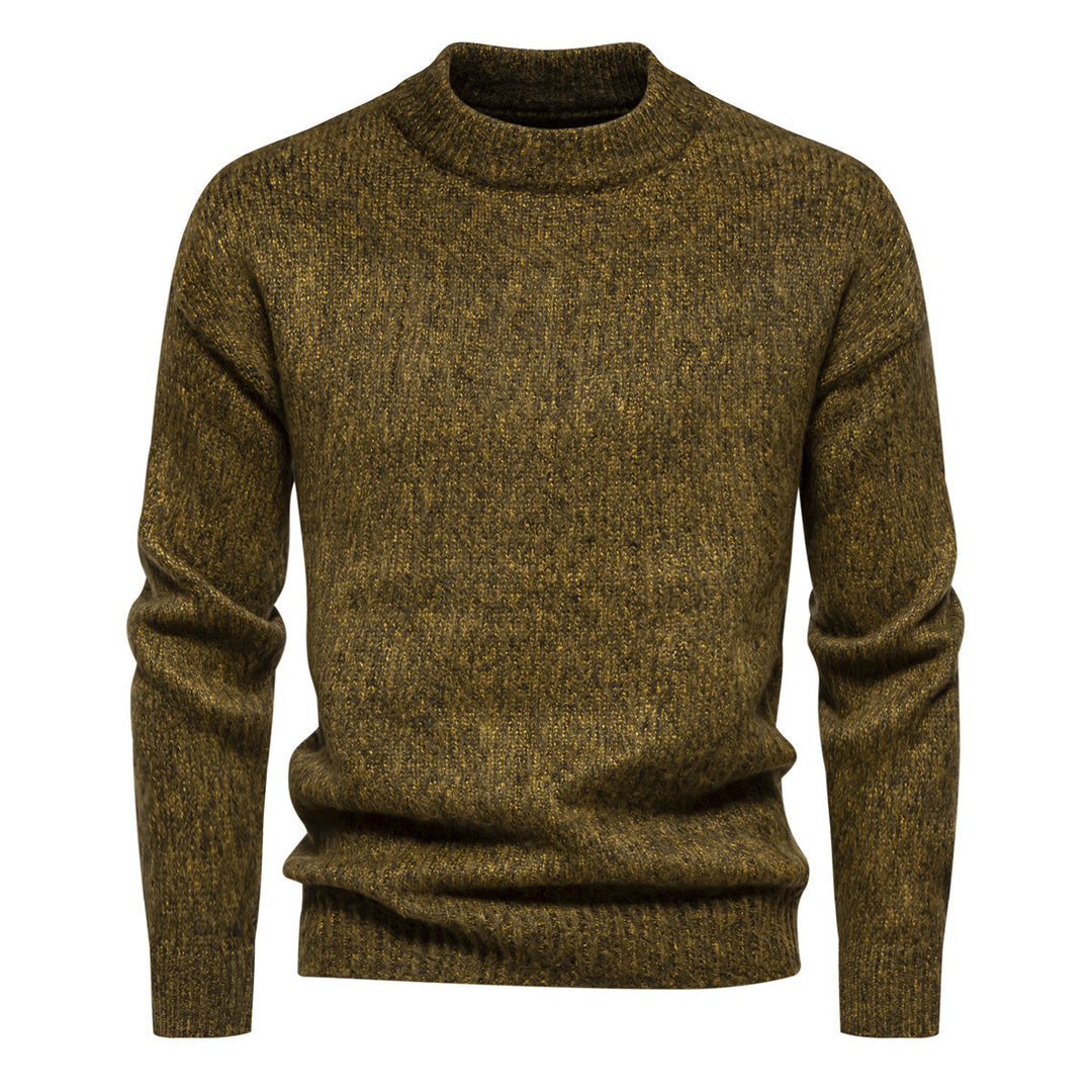 Herren Strickpullover mit hohem Kragen und strukturierter Oberfläche EB