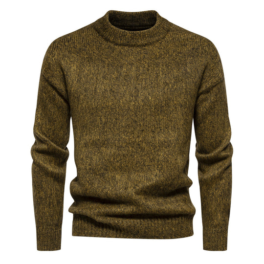 Herren Strickpullover mit hohem Kragen und strukturierter Oberfläche EB