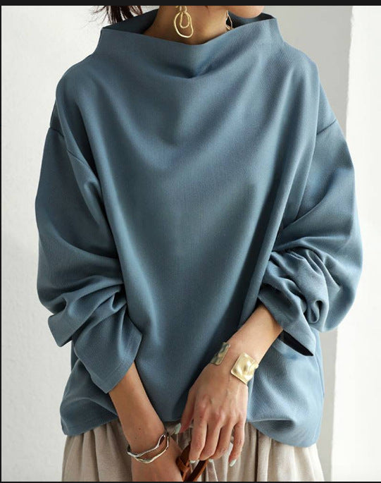 Damen oversized Pullover mit speziellem Kragen und lässigem Schnitt EB