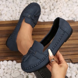 Damen Stilvolle und komfortable Ballerinas mit großem Schleifendetail EB