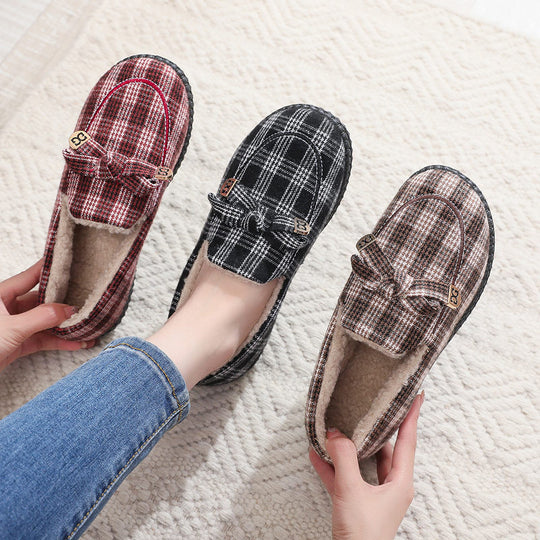 Damen Hausschuh-Slipper mit kuscheligem Kunstfell-Innenfutter EB