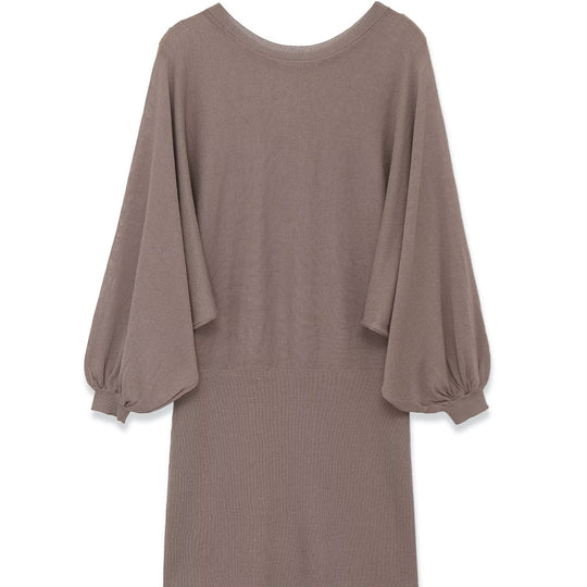 Damen luftiges Kleid mit weitem Schnitt und eleganten Puffärmeln EB
