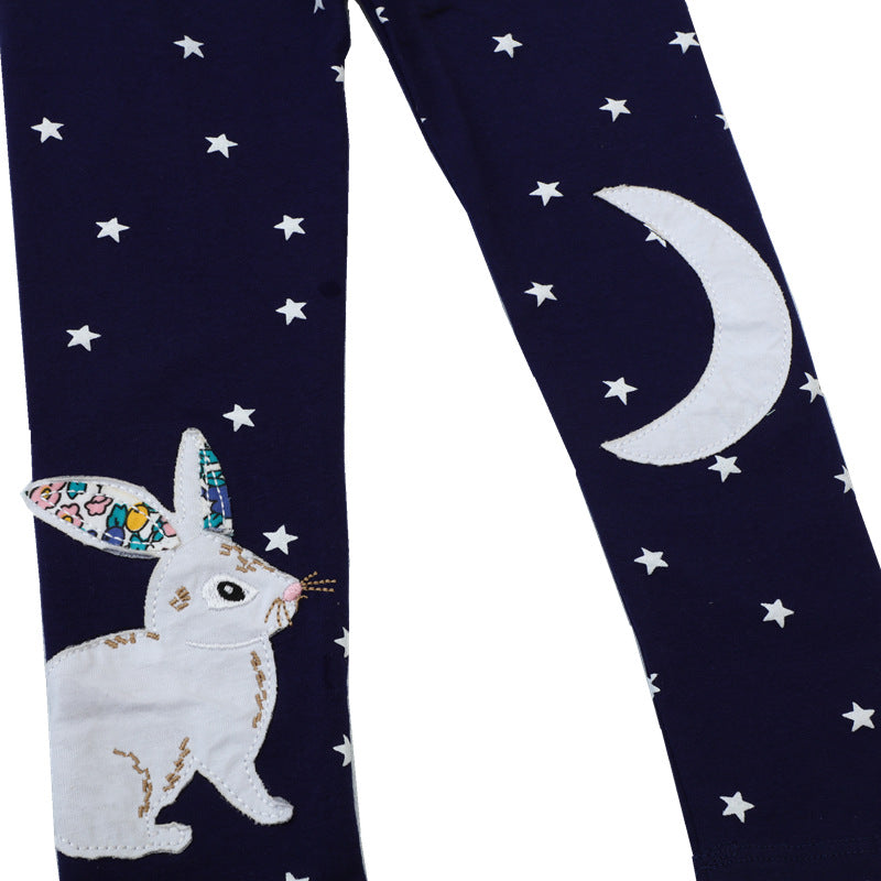 Mädchen Leggings mit verspieltem Hasen- und Sternenmotiv EB