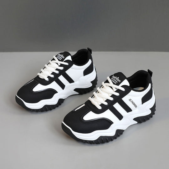 Damen Sportliche Sneaker mit atmungsaktiver Oberflächenstruktur und rutschfester Laufsohle EB