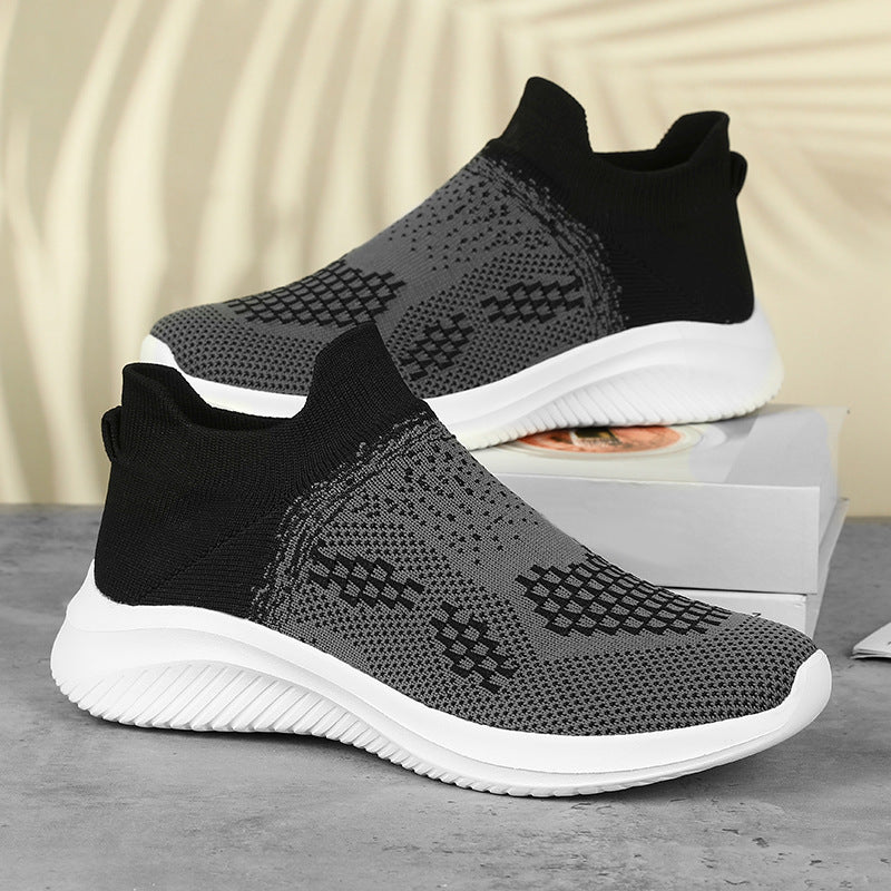 Damen Atmungsaktive Knöchelhohe Sneakers mit elastischem Strick-Obermaterial EB