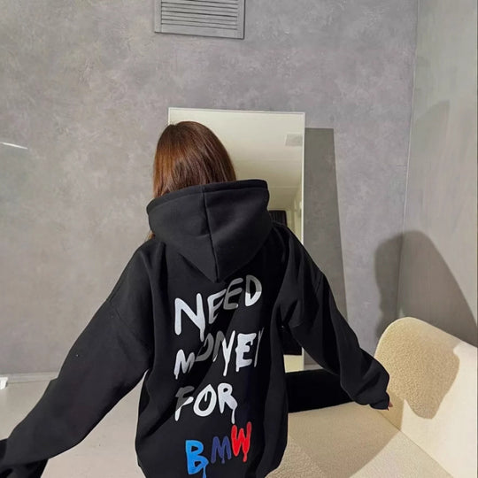 Damen Oversized Hoodie mit stylischem Schriftzug EB
